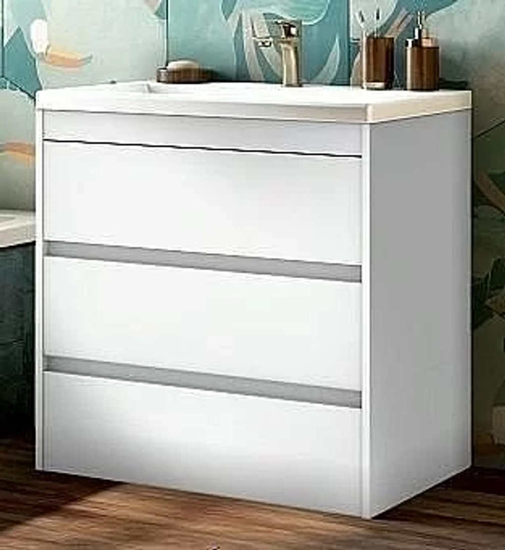 Тумба с раковиной Art&Max FAMILY_750_3C_PIA_BL белый глянцевый