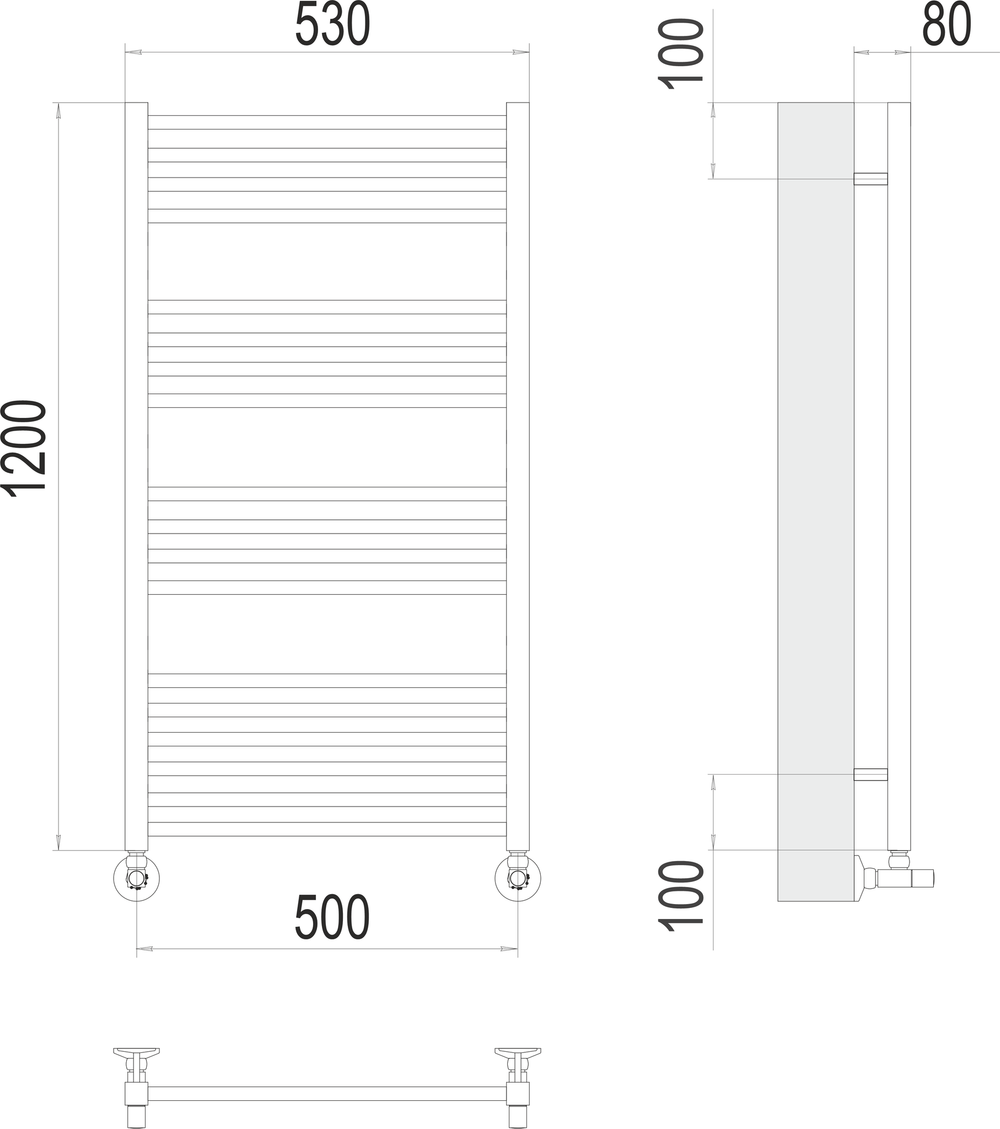 Полотенцесушитель водяной Terminus Ватикан П18 500х1200