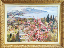 Картина Цветковой В.П. "Весна в Ялте" холст/масло 100х70
