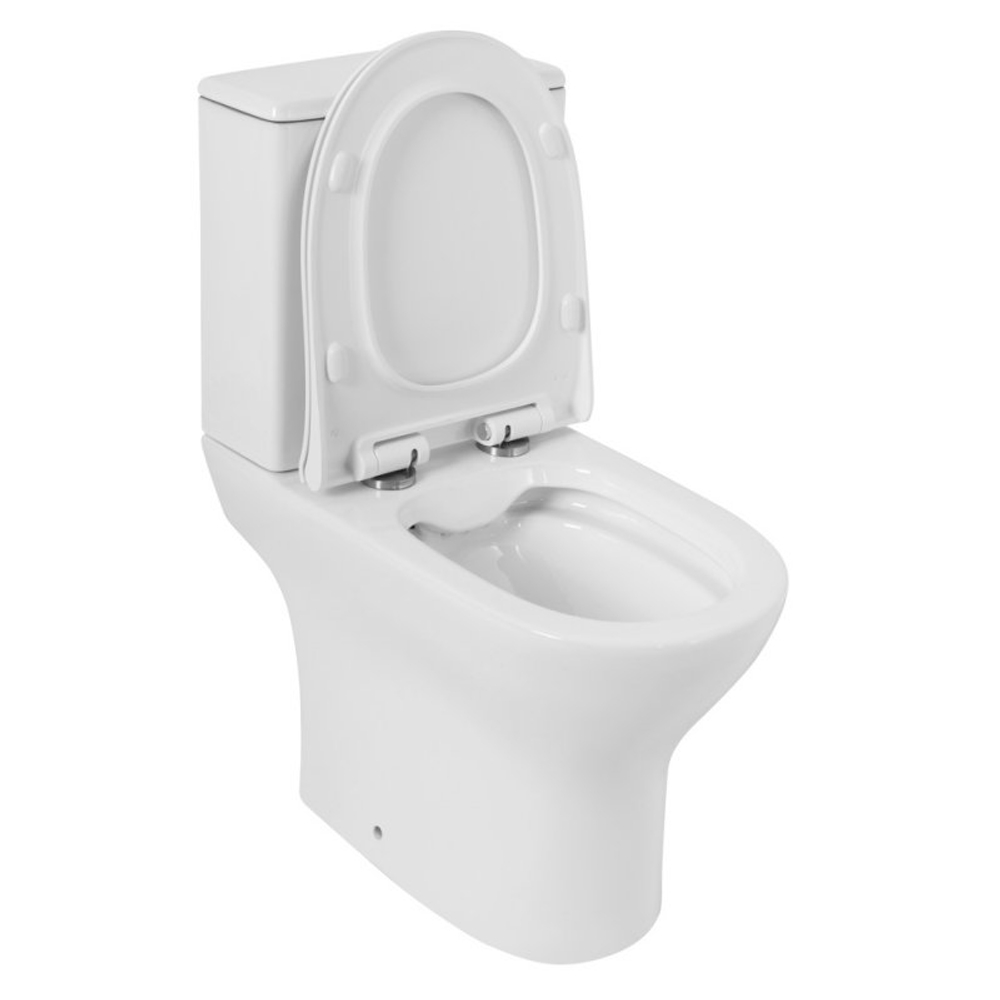 Унитаз-компакт безободковый с сиденьем BelBagno LOUNGE BB045CPR/SC + BB045/051T