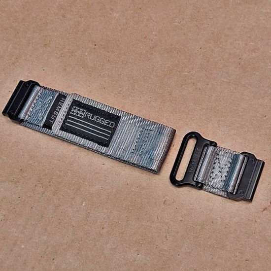 Нейлоновый ремешок Hemsut Rugged 26 мм для Garmin Fenix 7x 6x 5x, Tactix 7 Delta, Enduro 2, Instinct 2X быстросъемный (Серый)