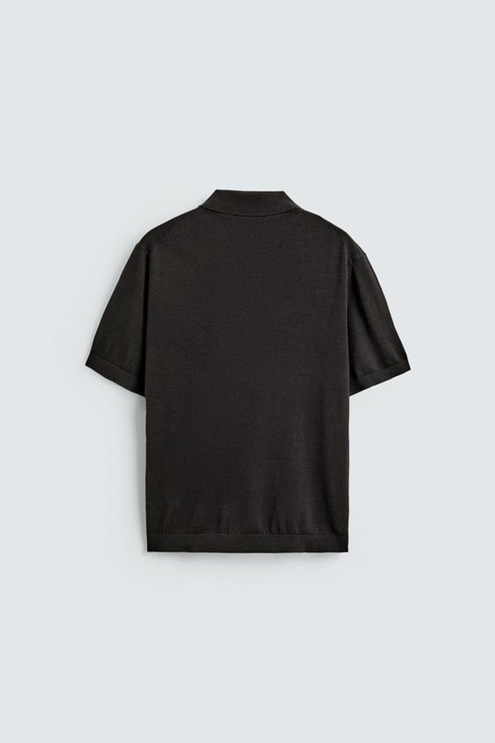 ZARA ПОЛО ИЗ КОНОПЛИ И ХЛОПКА, КОРИЧНЕВЫЙ