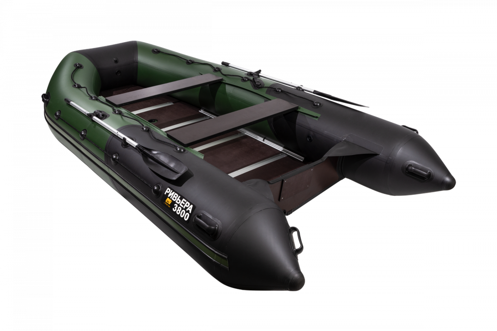 Ривьера 3800 СК зеленый-черный + KAMISU T 9.9 BMS (комплект лодка + мотор)