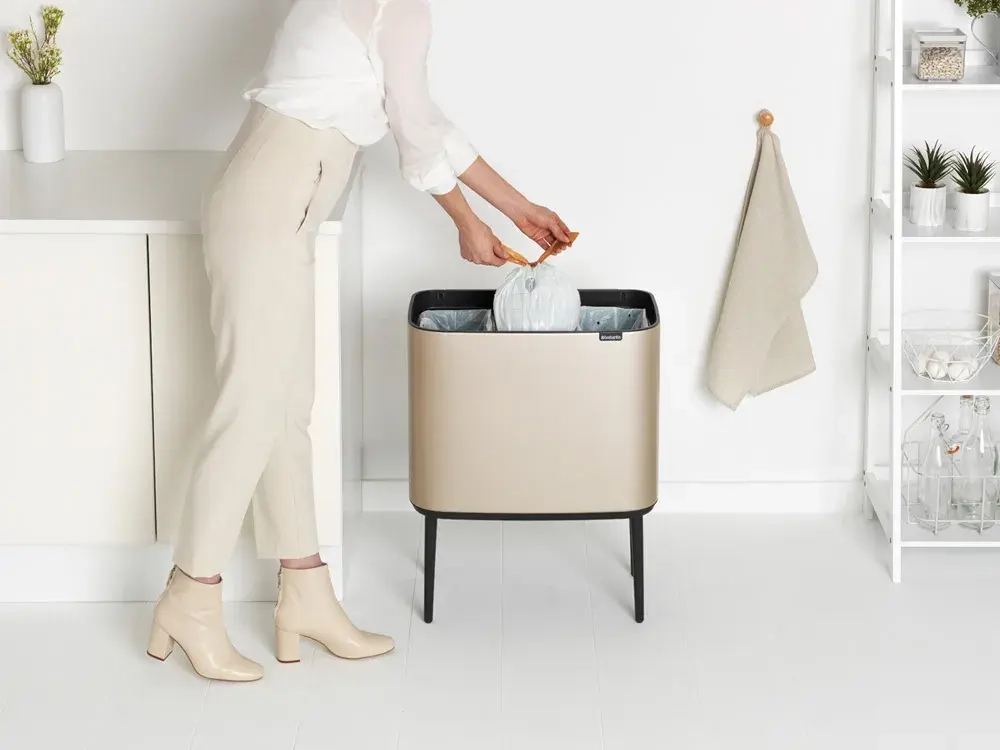 Brabantia Контейнер для мусора Bo Touch 3x11l для переработки металлического золота