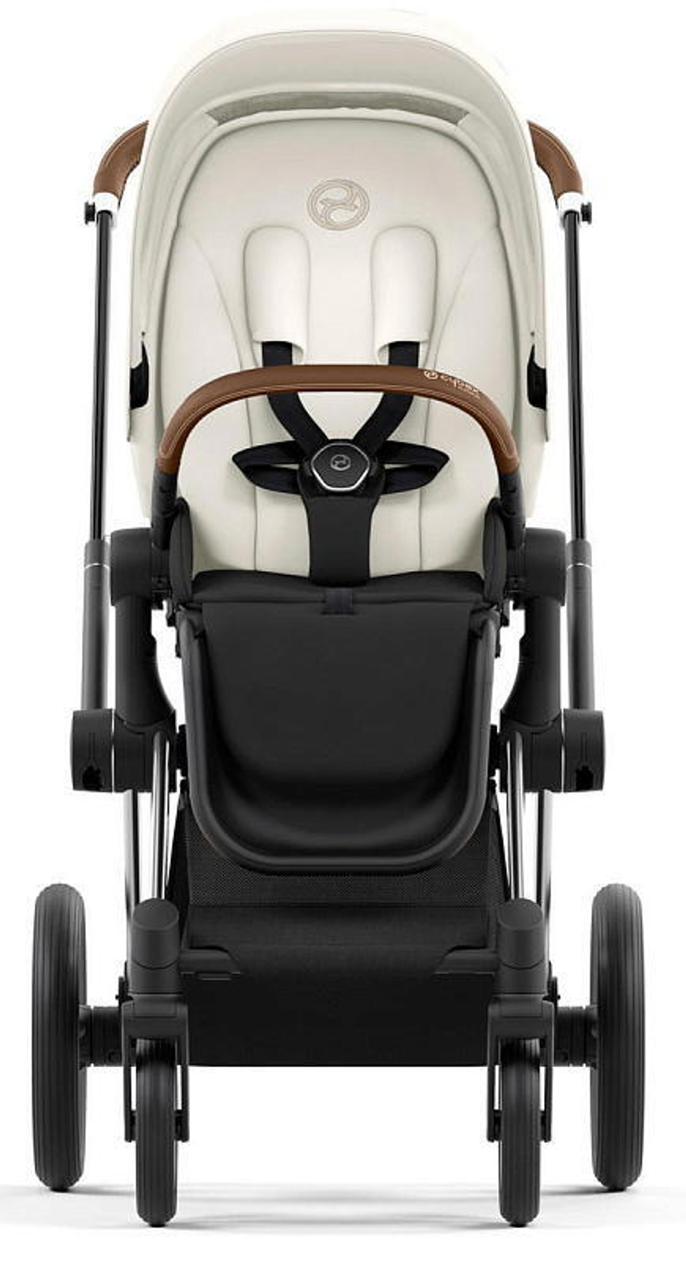Коляска 3 в 1 Cybex Priam IV Chrome Brown complete и автокресло Cloud T i-Size Platinum White Plus Off White
