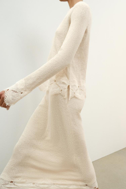 ZARA ТОП В СТИЛЕ РУСТИК КРОШЕ, ПЕСОЧНЫЙ