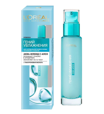 L'Oreal Paris аква-флюид для лица Гений увлажнения для нормальной и смешанной кожи, 70 мл