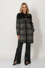 Кардиган В 1742 ст/черно-горчичный