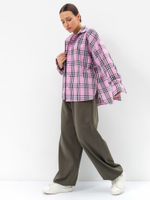 Рубашка 22904 оверсайз розовая