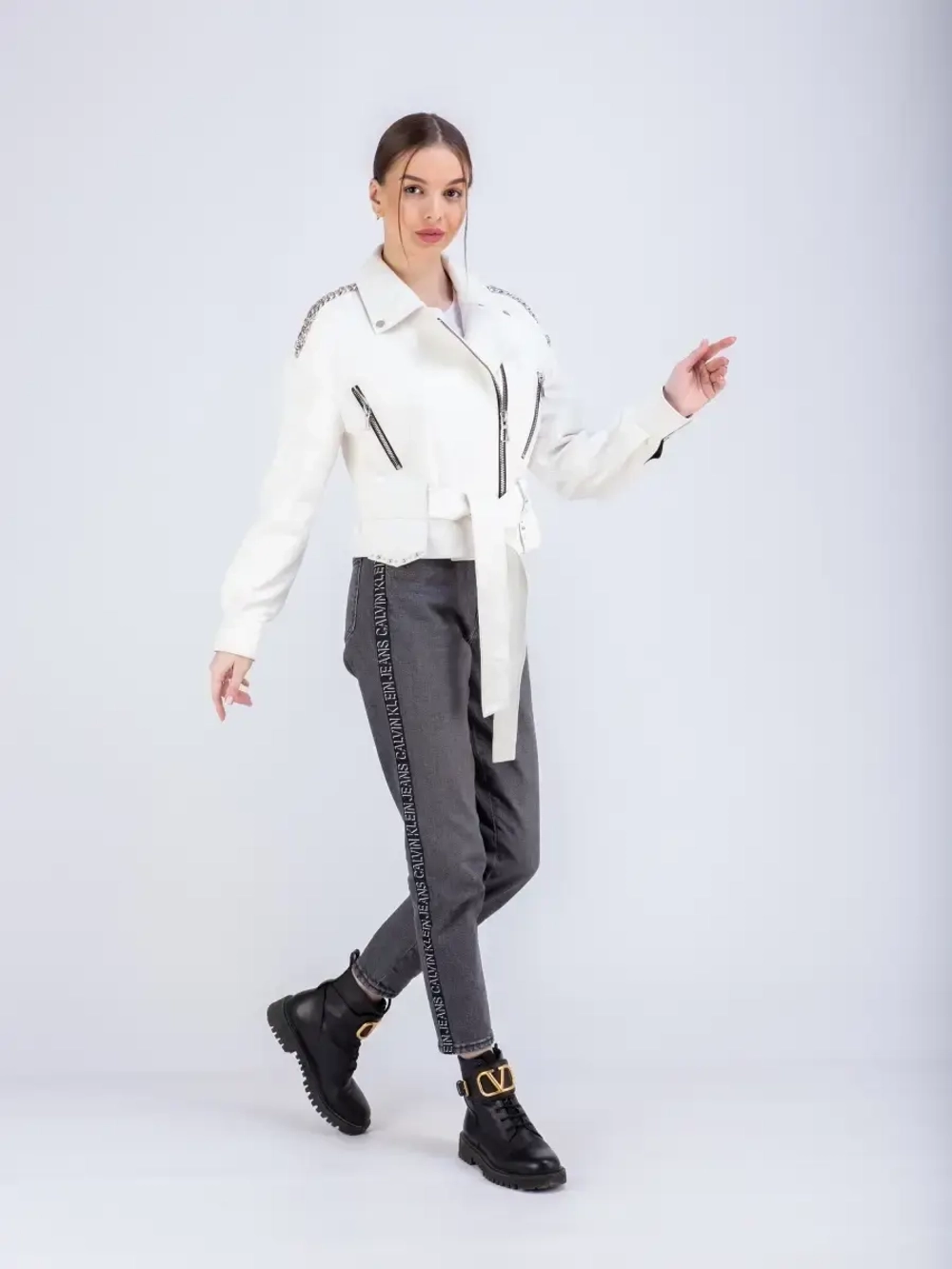 Косуха кожаная куртка женская Турция