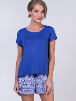 Оригинальная пижама с принтованными шортиками (Размер: XL) (Цвет: синий)