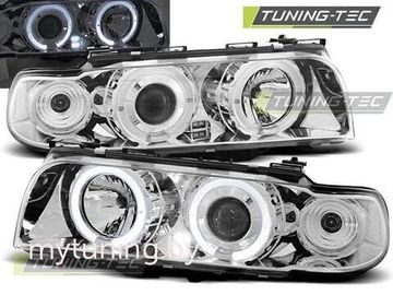Передние фары angel eyes led chrome для BMW 7 E38 94-98