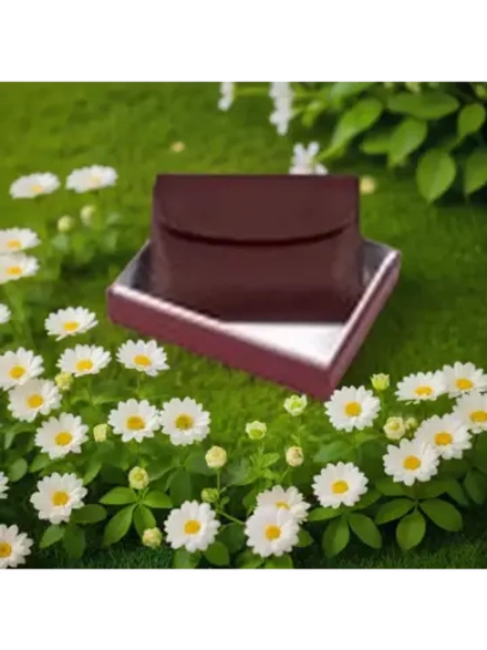 Компактный кошелек из натуральной кожи бордовый