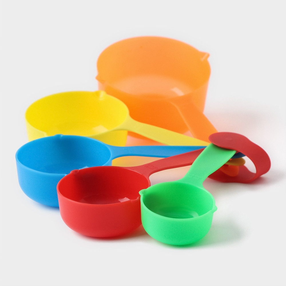 Набор мерных ёмкостей Доляна «Блеск», 5 шт: 30 мл, 60 мл, 80 мл, 125 мл, 250 мл