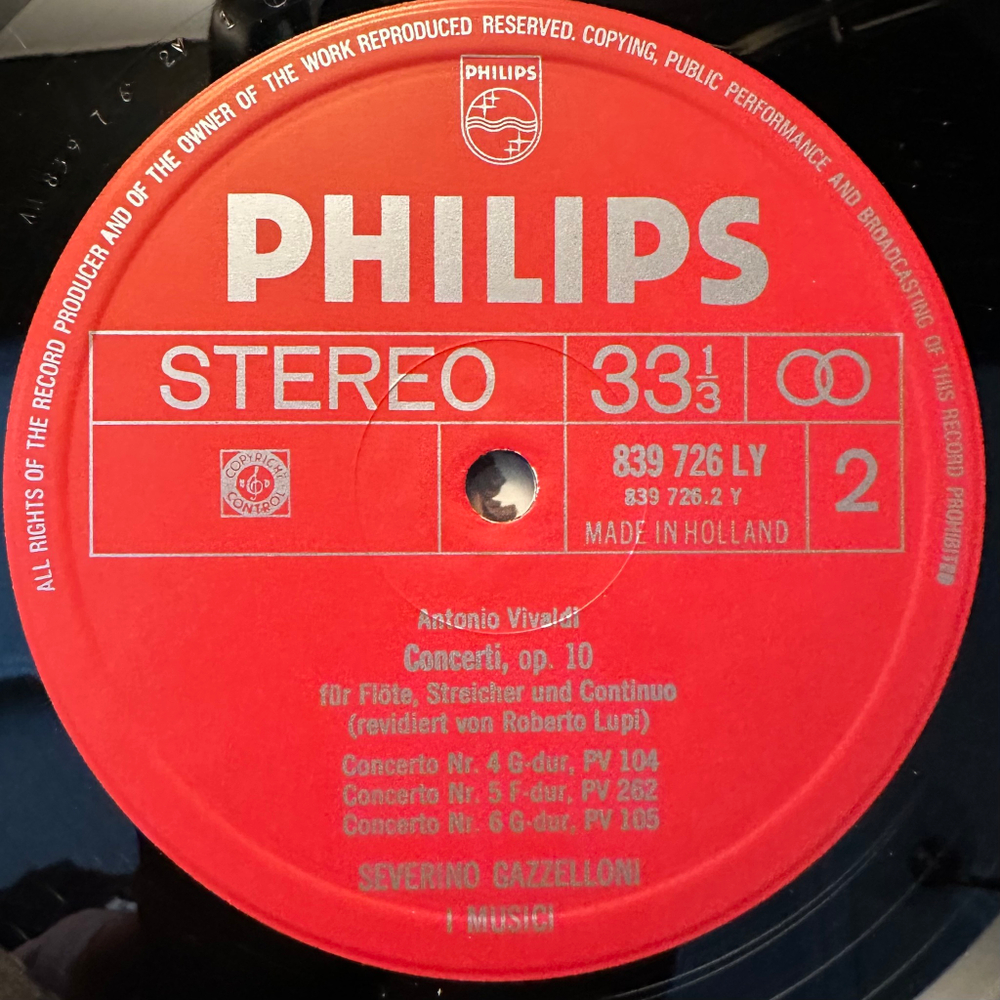 Вивальди -Полное собрание концертов для флейты, соч. 10 (Европа 1968г.)