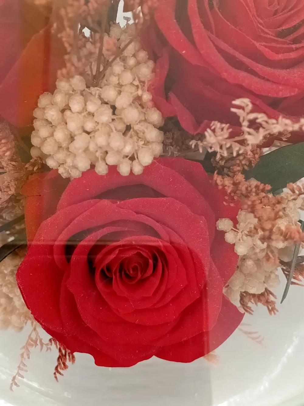 Натуральные розы в стекле, вакуум