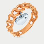 Женское кольцо из розового золота 585 пробы с фианитом (арт. 019351-1102)