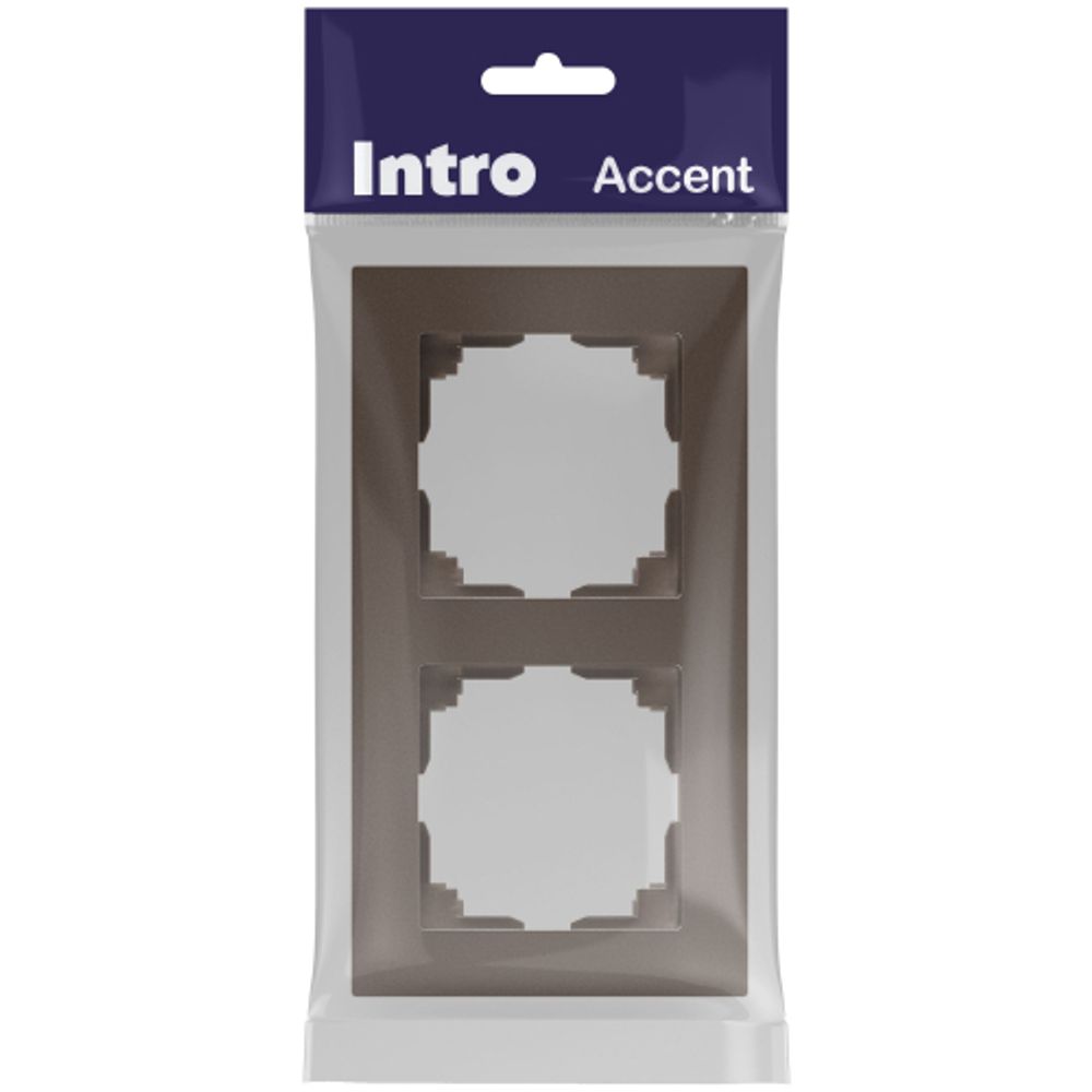 Рамка для розеток и выключателей Intro Accent 6-502-08 на 2 поста, СУ, бронза | Intro