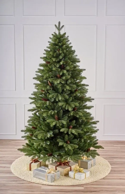 Искусственная ель Московская с шишками 240 см., литая хвоя+пвх, Max Christmas (ЕМС24)