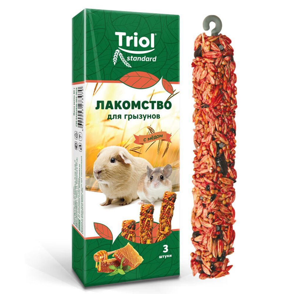 Лакомство для грызунов с мёдом 80г, Triol Standard Лакомство для грызунов с мёдом 80г, Triol Standard