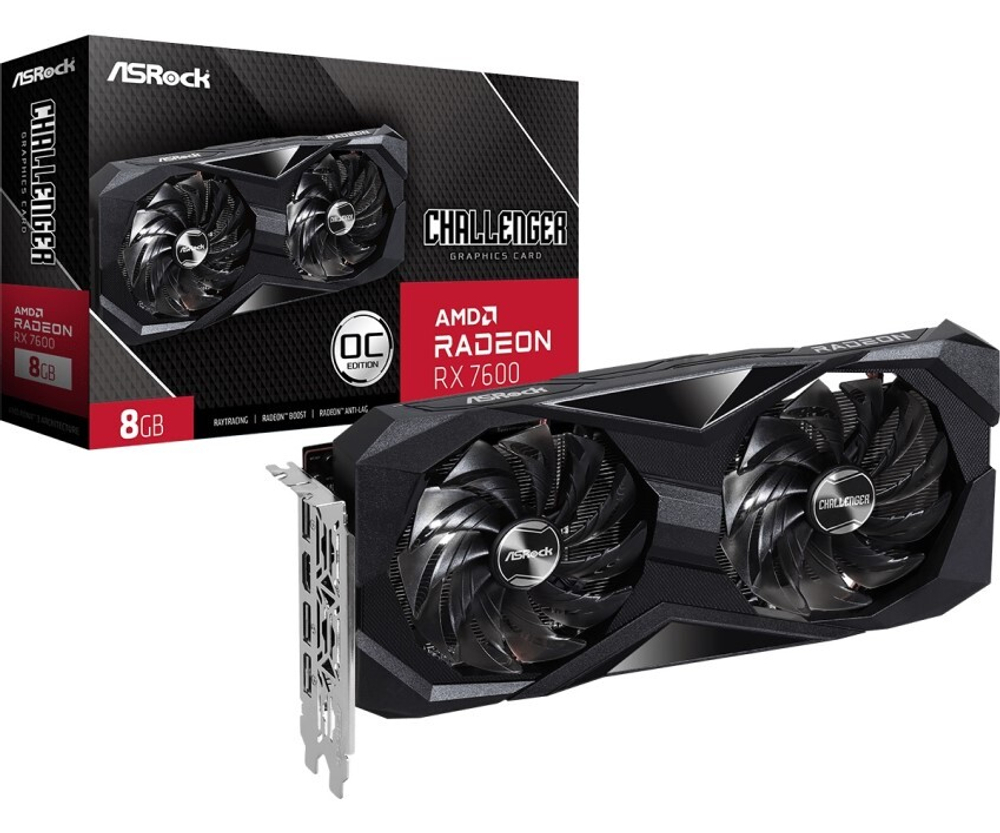 Видеокарта PCI-E ASRock Radeon RX 7600 Challenger (RX7600 CL 8GO)