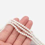 Хрустальный жемчуг, оттенок "Shimmer Snow", шар 4мм, перламутрово-сатиновое улучшенное покрытие