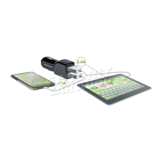 АЗУ 2USB Defender UCA-34 2400mA пластик чёрный