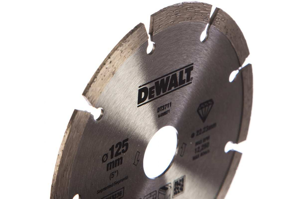 Диск алмазный сегментированный для УШМ универсальный DEWALT DT 3711, (125х22,2 мм), серый
