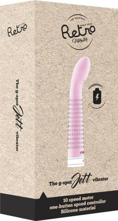 Розовый вибратор с загнутым кончиком Jet - 16,9 см. (Цвет: розовый)