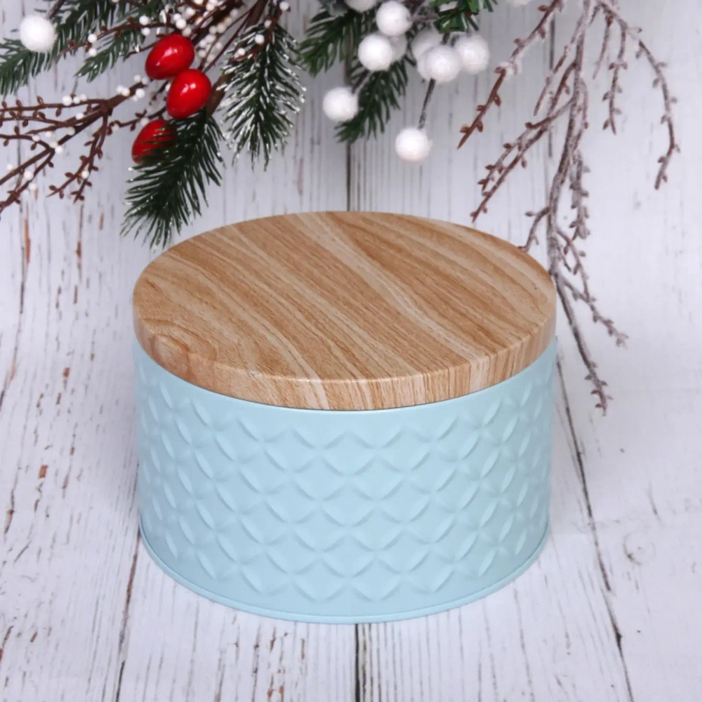 Банка жестяная «Kitchen romance» 800мл 13,5*7,5cм, голубая