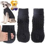 Кофта - свитер для мелких пород собак и кошек «BRO Style», косички, цвет черный, р M