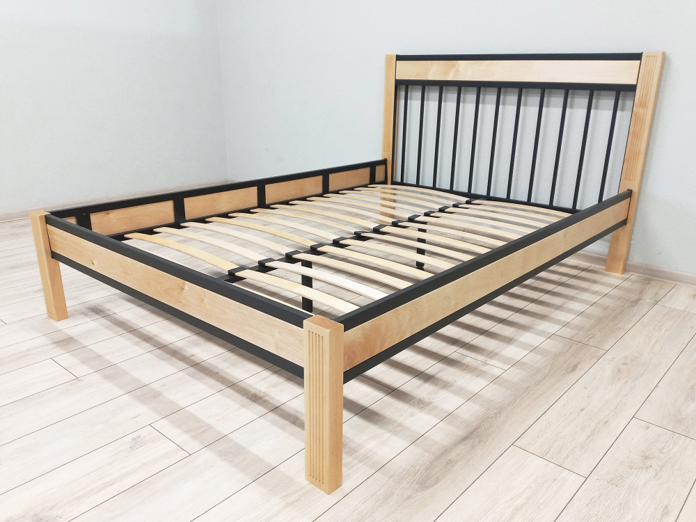 Кровать Форвард АГАТА 160, черный/натуральный