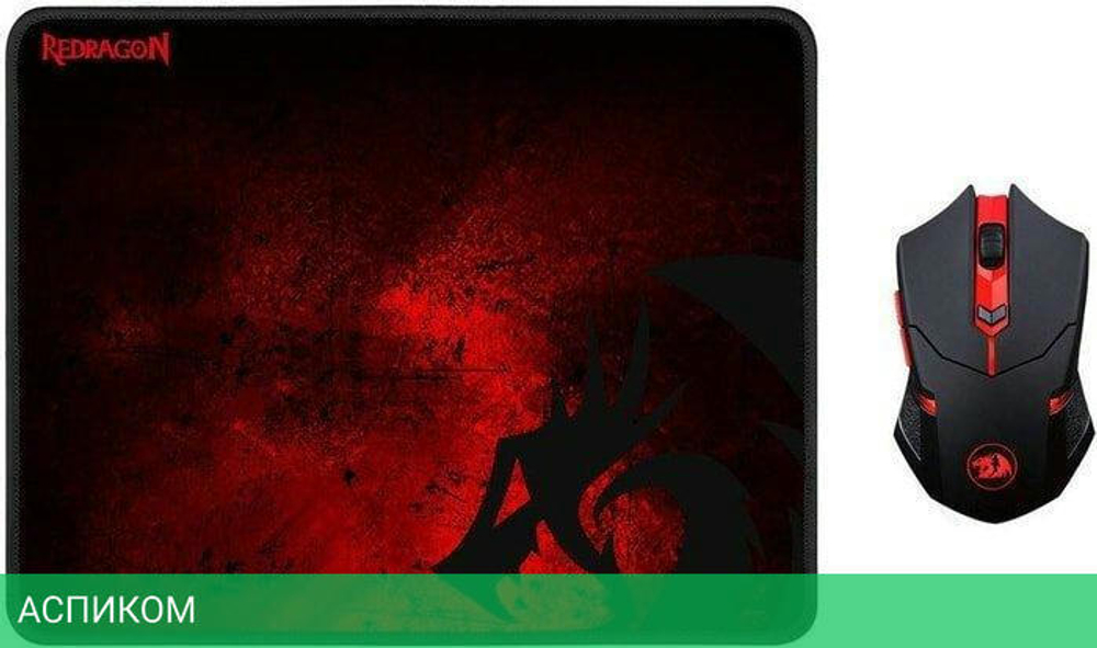 Мышь Redragon M601WL-BA с ковриком Black (78227)