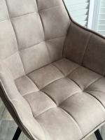 Стул М-City DISAUR Солис поворотный на 360 градусов, Федерика Стоун, искусственная замша, Черный каркас