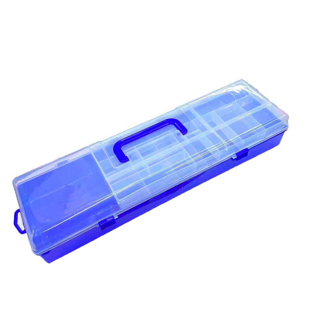 Коробка Синяя средняя для аксессуаров c ручкой （340*140*73）