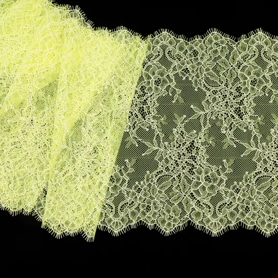 Кружево реснички желто-лимонное неон (22х290 см)