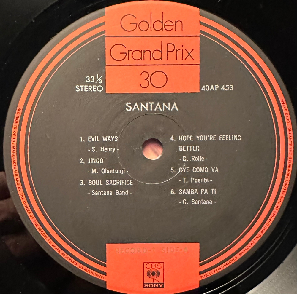 Santana - Golden Grand Prix 30 (Япония 1977г.) 2LP