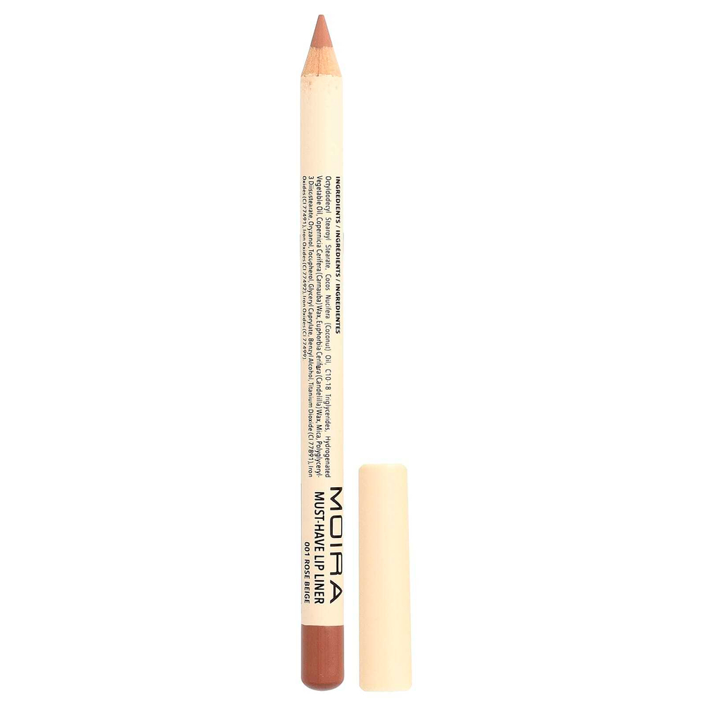 Moira Beauty, незаменимый карандаш для губ, 001 розово-бежевый, 1,1 г (0,04 унции)