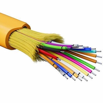 Кабель волоконно-оптический, распределительный, арамидные упрочняющие нити, для внутренней прокладки, нг(A)-HFLTx, 18 ОВ, категорияOM2 (G.651.1) плотный буфер, 0,4 кН, барабан 2000 м