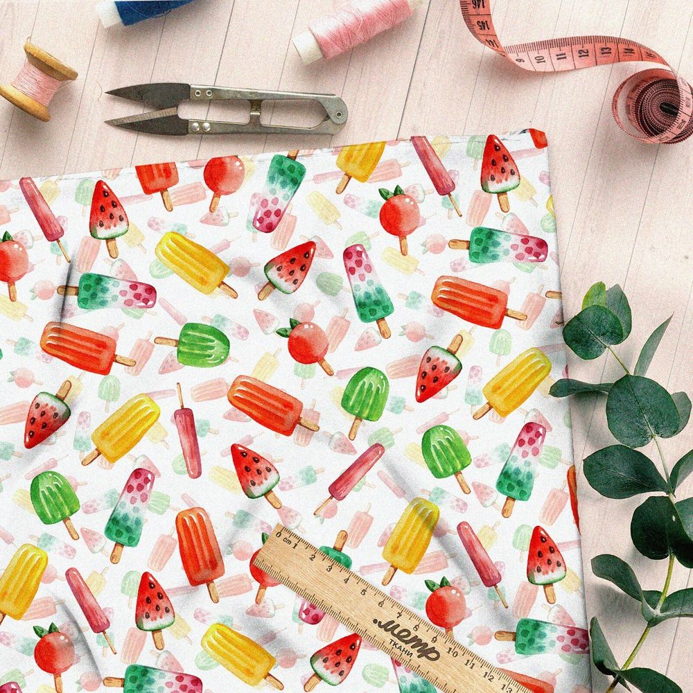 Ткань шифон фруктовое мороженое