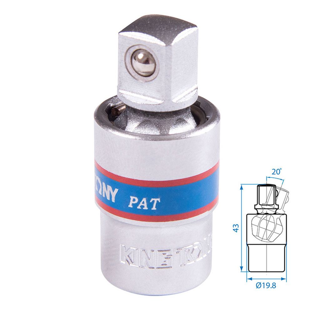 KING TONY (3793) Кардан 3/8&quot;, шаровый