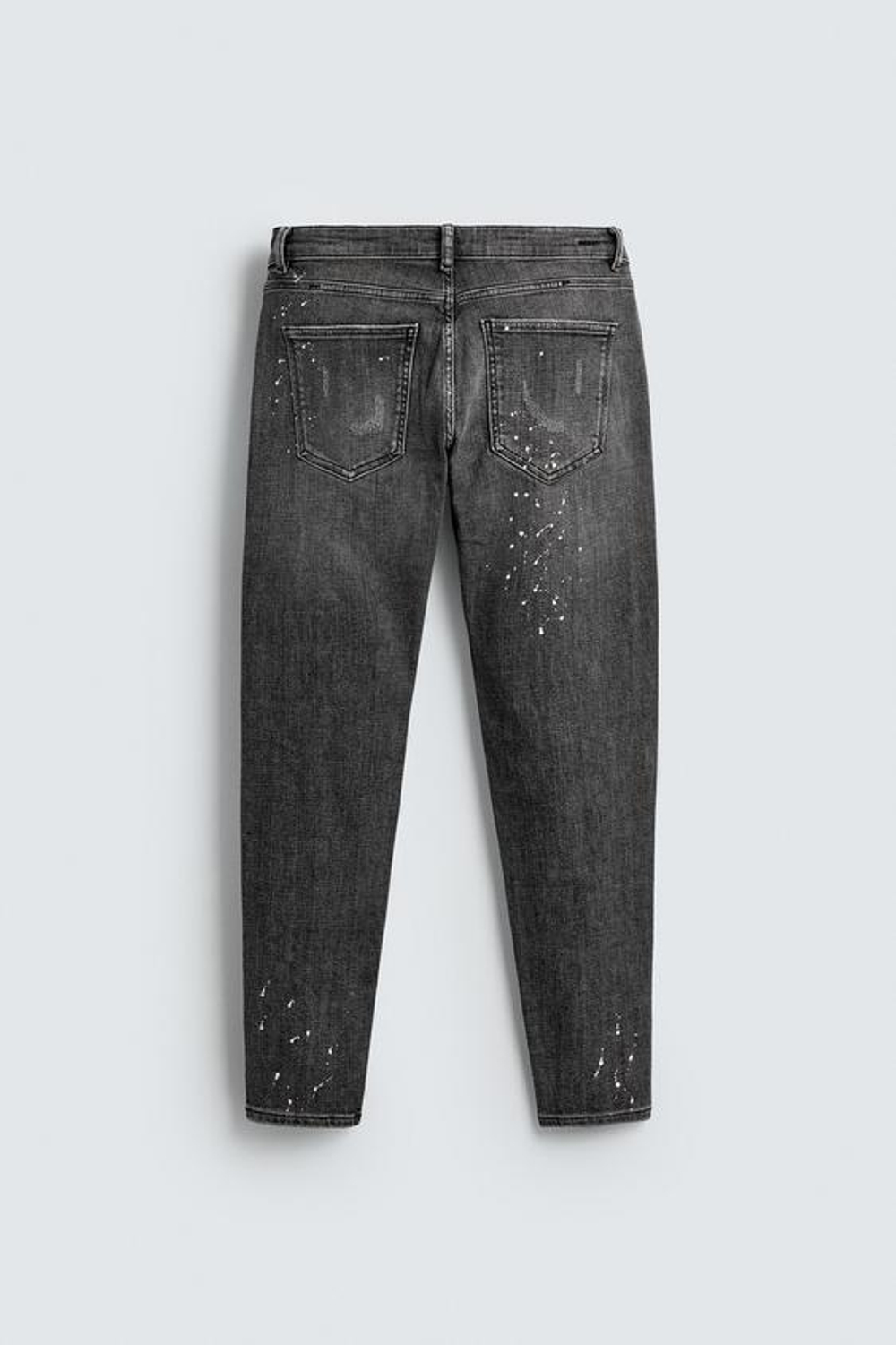 ZARA ДЖИНСЫ SKINNY FIT С ДЫРАМИ, СЕРЫЙ
