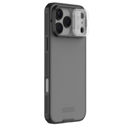 Чехол серого цвета (Transparent black) на iPhone 17 Pro Max, серия CamShield Pro (обновленная двойная защитная шторка для камеры) от Nillkin