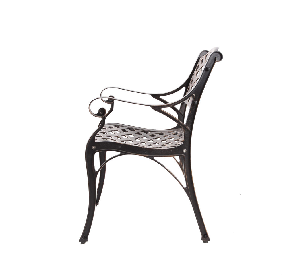 Комплект из литого алюминия стол Орхидея(100см) + 4 кресла Лион