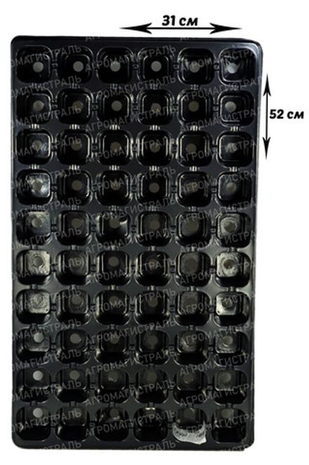 Кассета для рассады 60 квадрат 52*31,5*6 объем ячейки 80мл