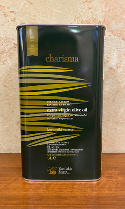 Оливковое масло греческое CHARISMA Extra Virgin в жестяной канистре 3 литра, Греция (Крит)