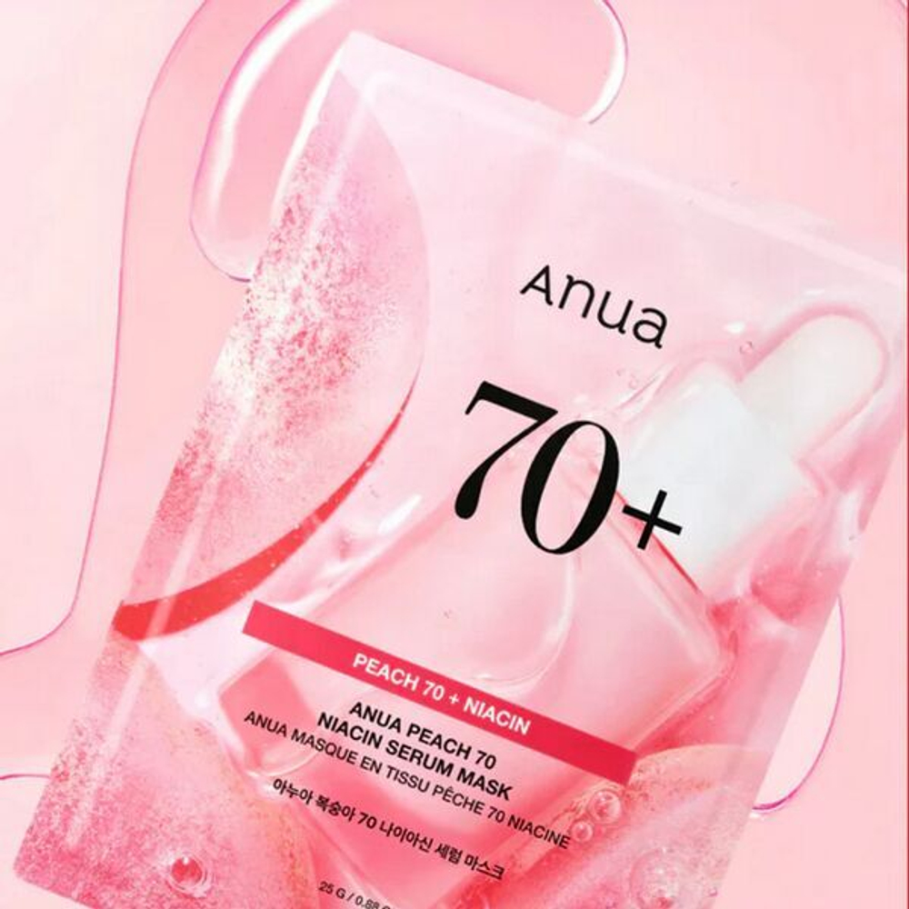 Тканевая маска с персиком для сияния кожи Anua Peach 70 Niacin Serum Mask, 25мл