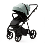 Детская универсальная коляска Adamex Vasco Deluxe V-SA20 2 в 1, Серо-зеленая Экокожа