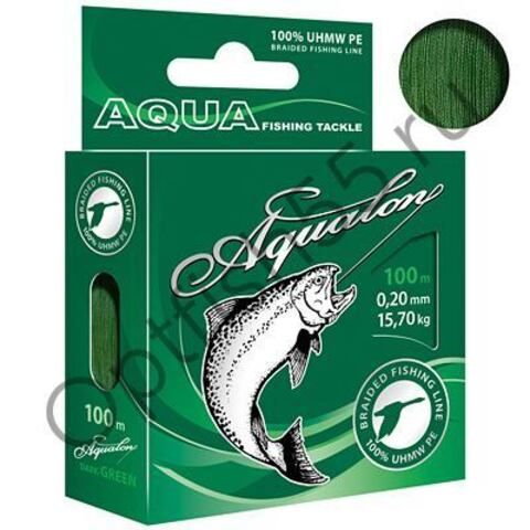 Плетеный шнур AQUA Aqualon темно-зеленый 100м