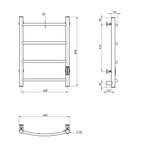 Полотенцесушитель электрический ЛЦ 60х40 4 перекл ДУГА унив  (скрыт подкл, таймер,186 Вт) ТРУГОР